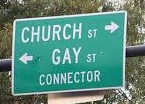 church gay street sign
