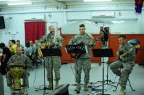 Dave leading a chapel service on base